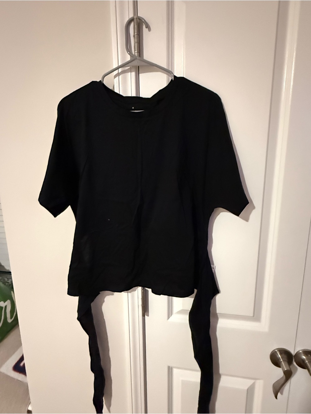 a new day Black Short Sleeve Tie-Waist Tee